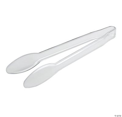 12" Clear Disposable Plastic Serving Tongs (22 Tongs)