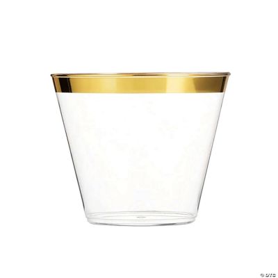 Gold rim glass cups (2)