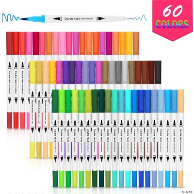 AGPtEK 60 Colors Dual Tip Brush Marker Pens NonToxic Odorless & Blendable Perfect for Sketch