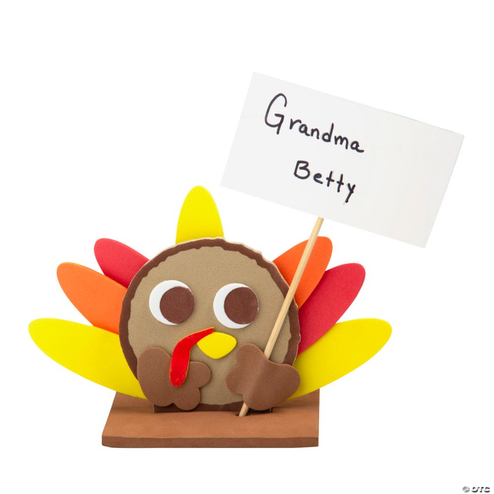 12 Pc 5"x4" Thanksgiving Turkey Placeholder Craft Kit