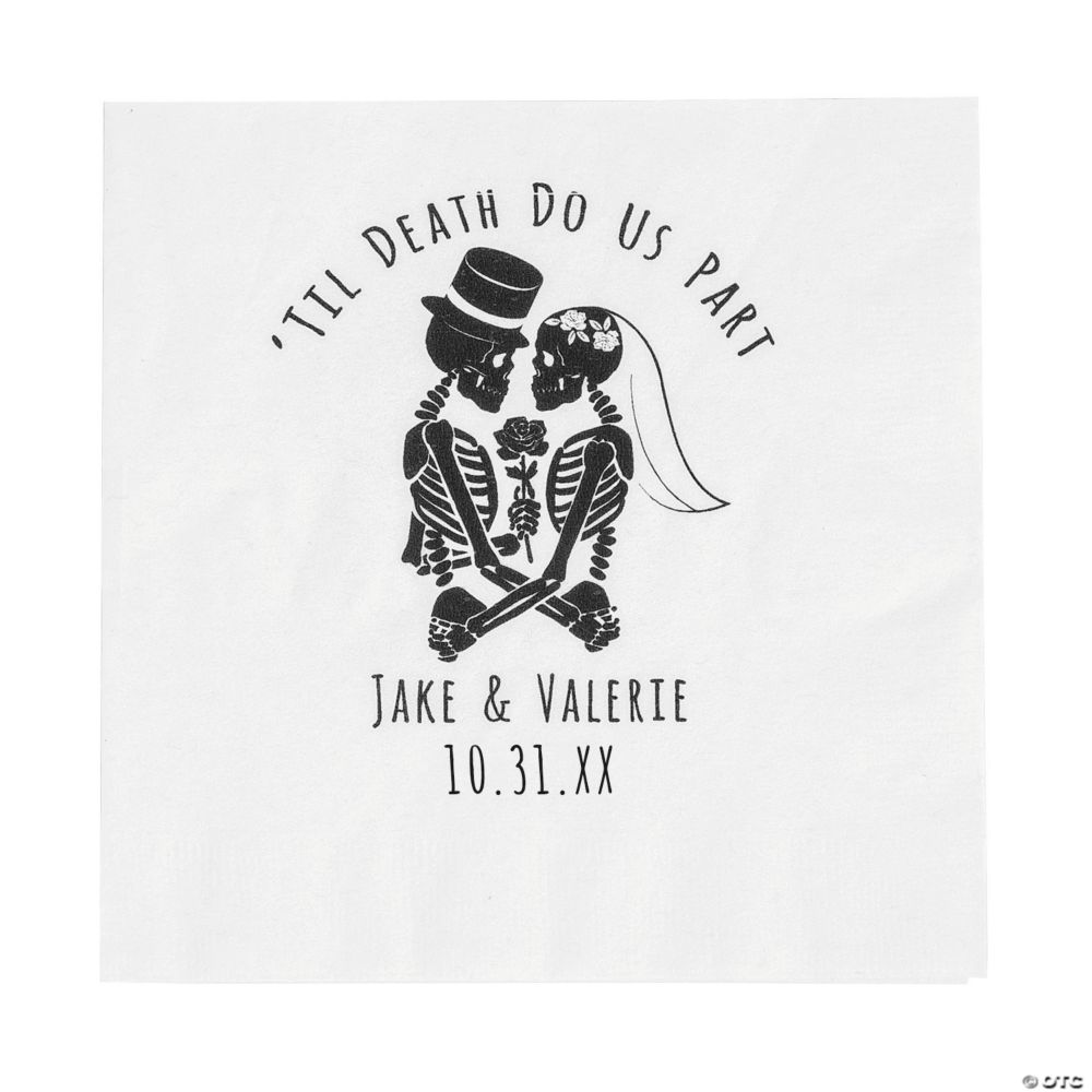Bulk 50 Pc. Personalized Halloween Wedding Luncheon Napkins