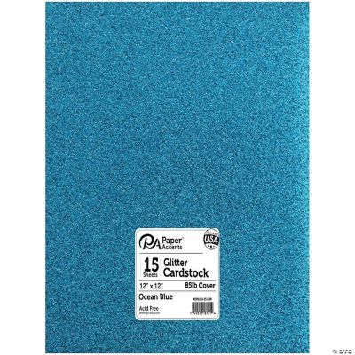 Glitter Cardstock 12 x 12 in. G08 Ocean Blue 15 pc.