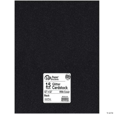 Glitter Cardstock 12 x 12 in. G14 Black 15 pc.