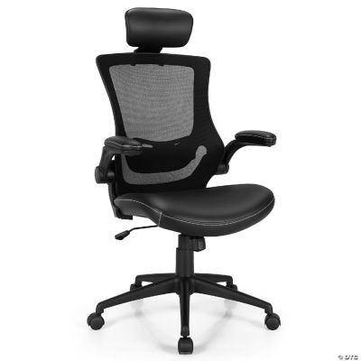 Costway Leather Office Chair - Adjustable Computer Desk Chair