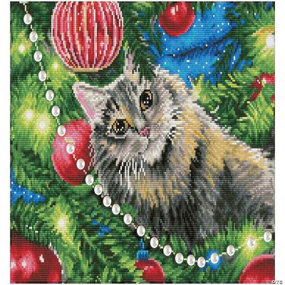 Diamond Art Kit 20x 16 Premium Christmas Cat