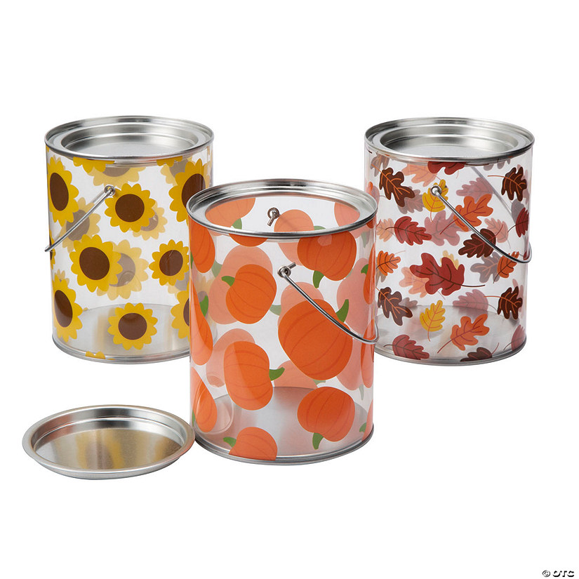 6 PC 4x5 Fall Paint Bucket Favor Containers