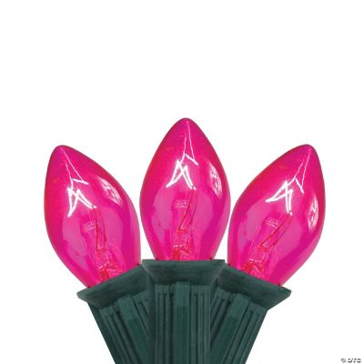 Northlight 25Count Pink C7 Christmas Light Set 24ft Green Wire