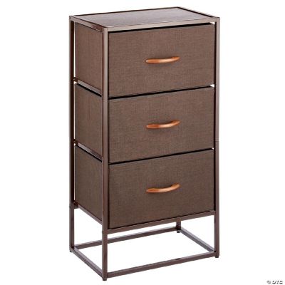 mDesign Vertical Dresser Storage Tower with 3 Drawers Espresso Brown