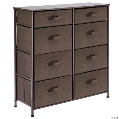 mDesign Narrow 8 Drawer Furniture Storage Organizer Dresser Unit Dark