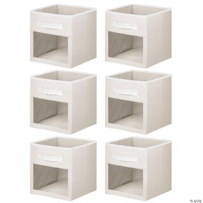 mDesign Fabric Baby Nursery Storage Cube with Front Window, 6 Pack