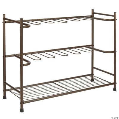 mDesign Metal Boot Storage and Organizer Rack, Holds 6 Pairs Espresso