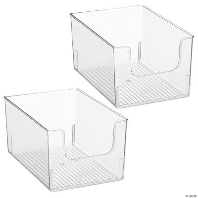 mDesign Bathroom Plastic Storage Organizer Bin with Open Front - 2 Pack ...