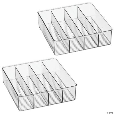 mDesign Plastic Bathroom Divided Storage Organizer Bin Box 2 Pack