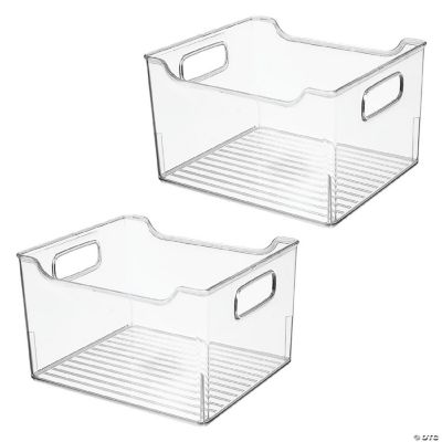 mDesign Plastic Bathroom Vanity Storage Organizer Bin, Handles, 2 Pack