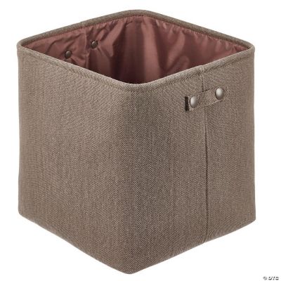 mDesign Fabric Bathroom Storage Bin 2 Pack Dark Brown Oriental