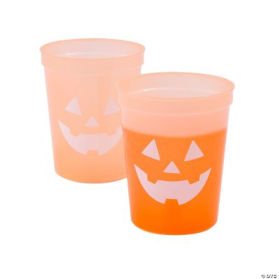 10 oz. Glow-in-the-Dark Spooky Face Halloween Reusable BPA-Free Plastic Cups  - 12 Ct.
