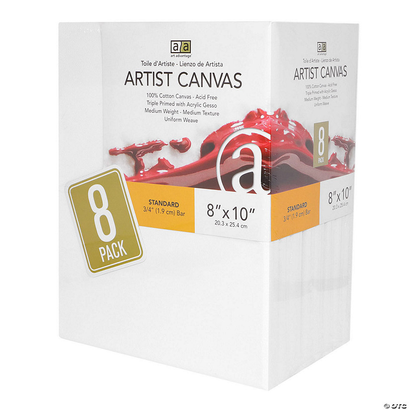 Art Advantage Artist Canvas Visual Edge 8x 10 8pc