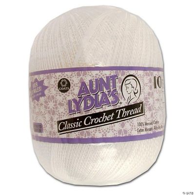Aunt Lydia's Jumbo Ball Classic Crochet 2730yd Size 10 White