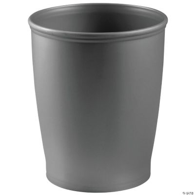 mDesign Small Plastic Bathroom Garbage Can - 1.6 Gallon - Charcoal Gray ...