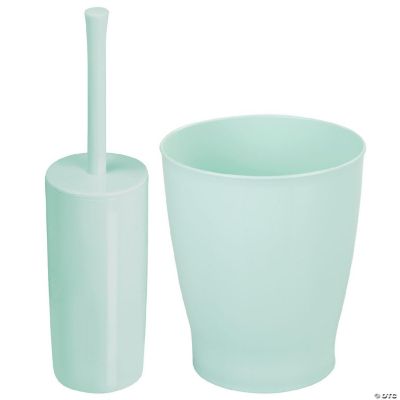 mDesign Toilet Bowl Brush and Wastebasket Combo Set of 2 Mint Green Oriental Trading