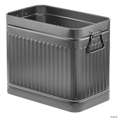 mDesign Metal Rectangle Trash Can Wastebasket, Garbage Bin - Graphite ...