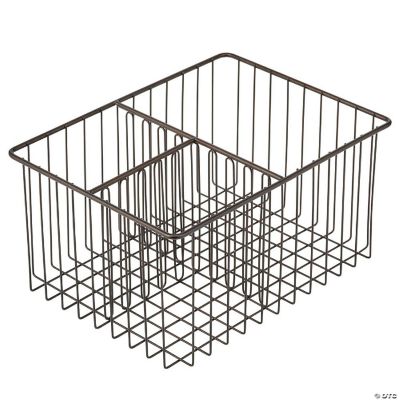 mDesign Metal Wire Food Organizer Storage Bins, 3 Sections