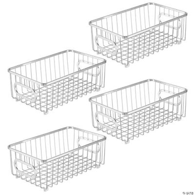 mDesign Small Metal Wire Food Storage Organizer Bin, 4 Pack - Chrome ...