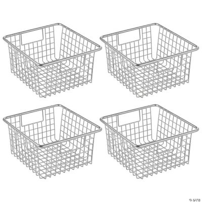 mDesign Metal Wire Food Storage Organizer Bin, 4 Pack - Chrome ...