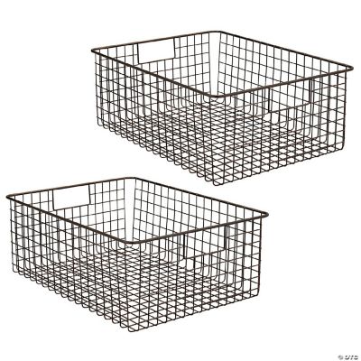 mDesign Metal Kitchen Food Drawer Organizer Basket with Handles, 4 Pack -  Bronze