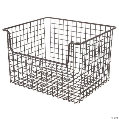 mDesign Metal Wire Food Organizer Basket with Open Dip Front, 8 Pack