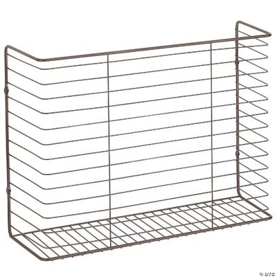 mDesign Metal Wall Mount Toy Storage Organizer Display Shelf Bronze