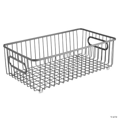 mDesign Metal Bathroom Storage Organizer Basket Bin, Large, 4 Pack