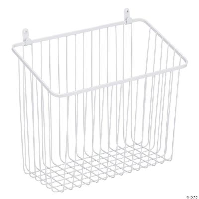 mDesign Small Metal Wire Wall Mounted Hanging Storage Organizer Basket