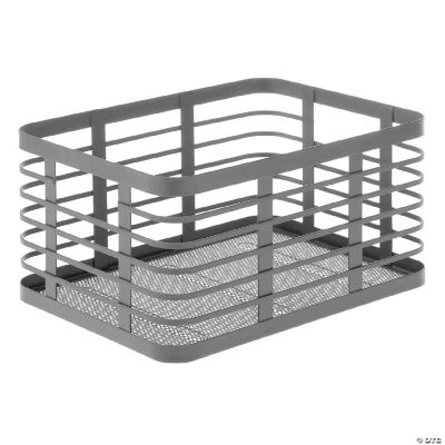 mDesign Flat Wire Basket for Kitchen Organization,12" Wide, Dark Gray