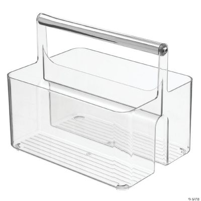 mDesign Plastic Shower Caddy Storage Organizer Utility Tote Clear/Chrome