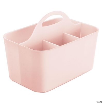 mDesign Plastic Shower Caddy Storage Organizer Basket with Handle - Rose Pink