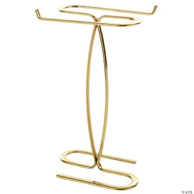 mDesign Metal Hand Towel Holder Stand for Bathroom Countertop Soft Brass