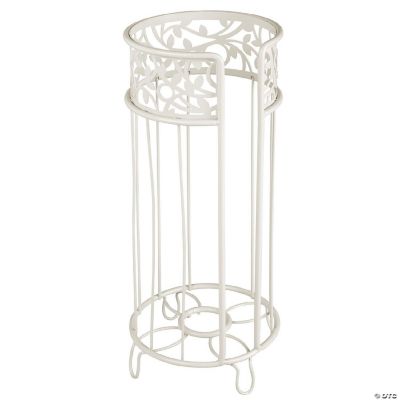 mDesign Decorative Toilet Paper Stand Stores 3 Rolls Metal Wire Cream