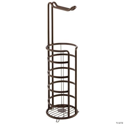 mDesign Metal Toilet Paper Holder Stand and Dispenser, Holds 4 Rolls