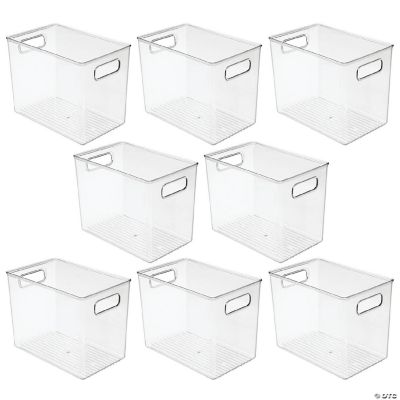 mDesign Deep Office Plastic Storage Organizer Bin with Handles, 8 Pack ...