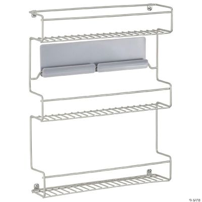 mDesign Metal SelfAdhesive 3Tier Wall Mount Kitchen Spice Rack Holder