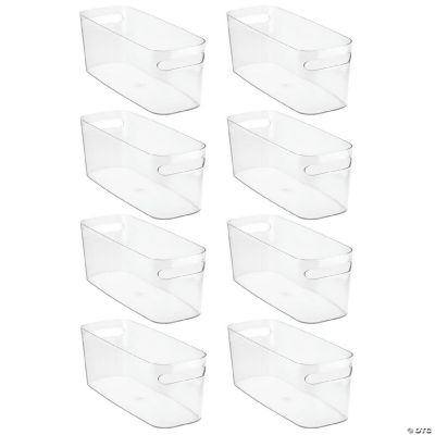mDesign Large Plastic Bathroom Storage Bins, Handles, 16" Long, 8 Pack