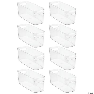 mDesign Large Plastic Bathroom Storage Bins, Handles, 16 Long, 4 Pack, Black