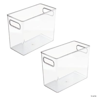 mDesign Tall Plastic Kitchen Storage Organizer Bin with Handles, 2 Pack