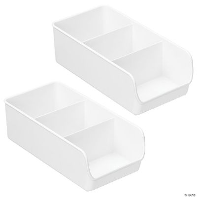 mDesign Plastic Food Storage Bin Organizer for Kitchen 2 Pack