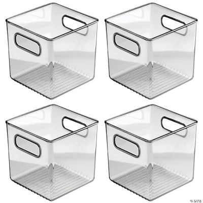 mDesign Plastic Kitchen Pantry Storage Organizer Bin, Handles, 4 Pack ...