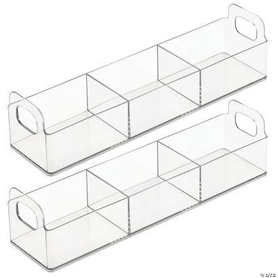 mDesign Kitchen Plastic Storage Station Tea Caddy Holder, 2 Pack Clear