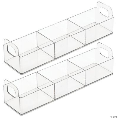 mDesign Kitchen Plastic Storage Station Tea Caddy Holder, 2 Pack - Clear