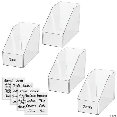 mDesign Plastic Kitchen Storage Bin, 6" Wide, 4 Pack + 32 Adhesive