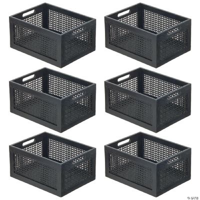 mDesign Home Sort Small Pine Wooden Crate Box Organizer Bin, 6 Pack